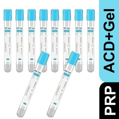 Ống PRP 10ml cho Hệ thống PRP, Ống thủy tinh ACD và Gel, Hộp 10 ống bọc riêng