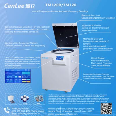 TMF120R ống dẫn máu máy ly tâm với tự động de-capping 3370xg cho 120 x 5/7ml ống
