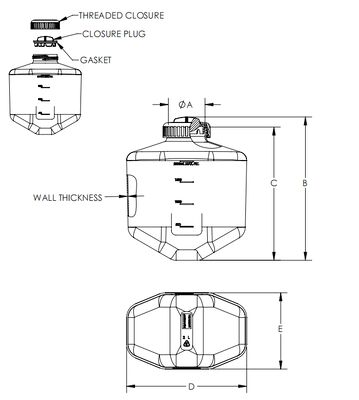 Giá tốt. 2400ml 2L Centrifugal chai Super Capacity tiêu thụ thử nghiệm tương thích với Thermo Sorvall H-12000 Rotor trực tuyến
